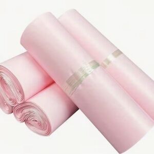 6.69 x 9.84 inch set of 100 Light Pink Plastic Bags
